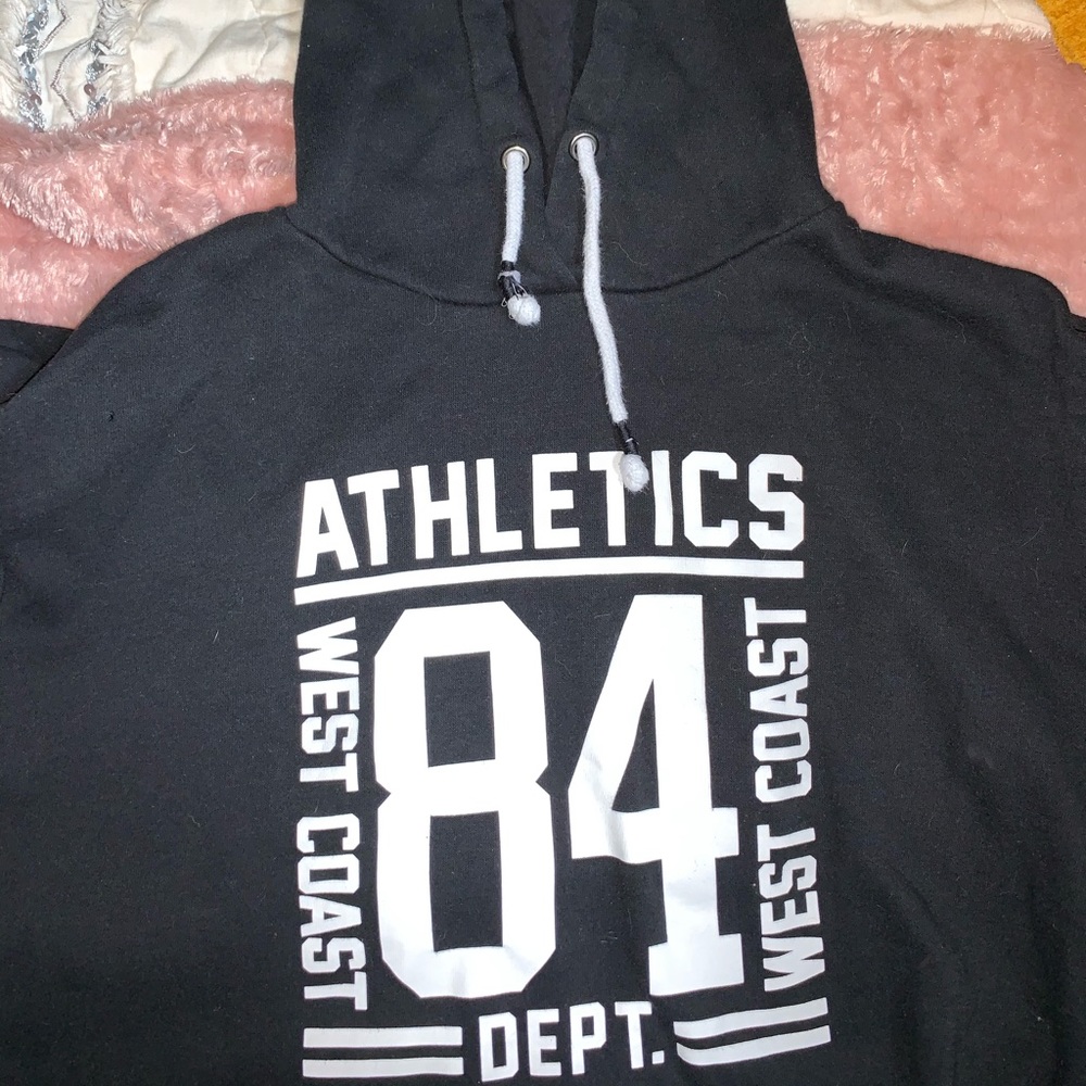 black cropped hoodie